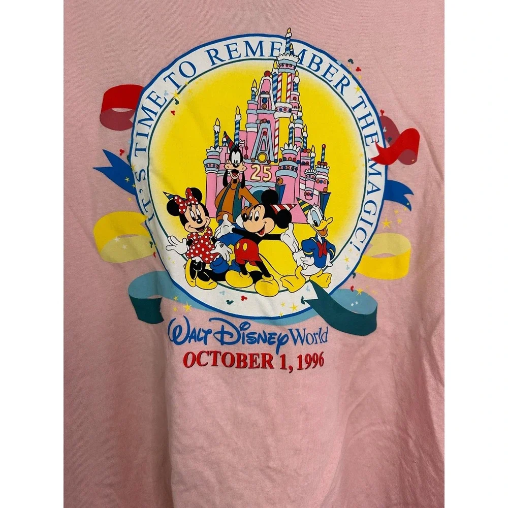 Walt Disney World Vault Collection Size 2X Pink It's Time To Remember 25th Shirt - Picture 3 of 5